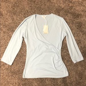 3/4 length wrap top, perfect for nursing!